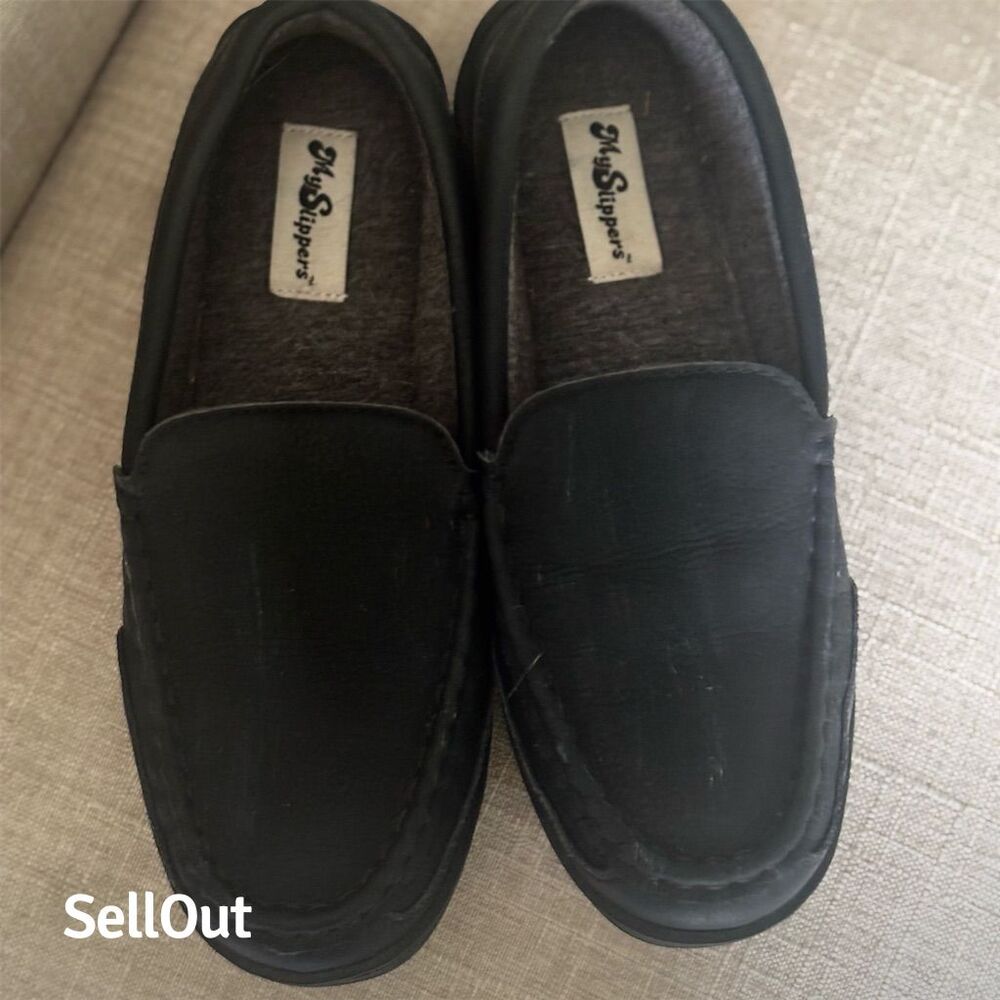 MySlippers Women's Black Moccasin Slippers Size 11 Comfortable Casual